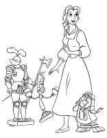 A coloring page of beauty and the beast